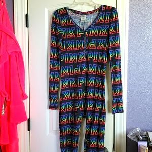 Pink Victoria secret thermal onesie